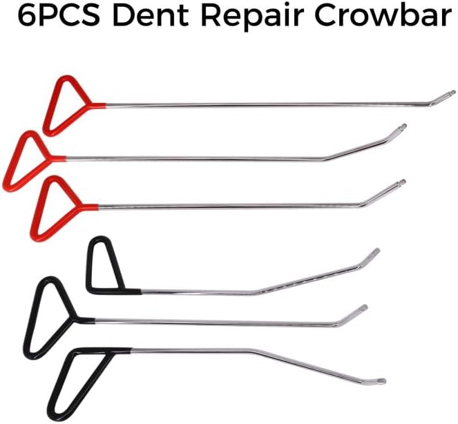 Dent Repair Tools 6 Pieces of Dent Removal Rods with Awl Head Paintless Dent Removal Kit Car Auto Body Dent Removal of Hail Dents and Door Ding (6 PCS Rod 21 PCS Pen)
